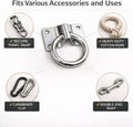 Horse Cross Tie Ring, 2 Pack Heavy Duty Block Tie Ring with Screws, Wall Mount Hitching Ring for Horse Stall, Barn, Stab