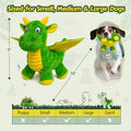Squeaky Dog Toy - Plush Dragon with 5 Squeakers and Crinkle Wings
