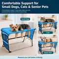 Pet Grooming Hammock with Stand for Small Dogs and Cats, (Dark blue)