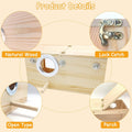 PINVNBY Large Natural Wood Parakeet Nesting Box Budgie Breeding Box Acrylic Bird Nest for Cage Transparent Panoramic for