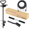 TOMBABY Dog Tie Out Cable and Stake,with 20FT Heavy Duty Cable,360° Swivel Dog Anchor& Anti-Tangle,Dog Runner for Yard,D