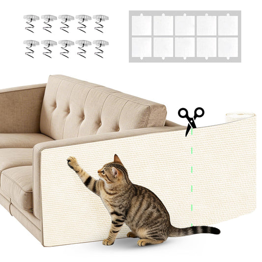 Couch Protector from Cat Claws 78.7" x 15.8" Trimmable DIY Self-Adhesive Cat Scratch Mat for Furniture Couch or Wall Protector, Covering Cat Scratching Post Indoor