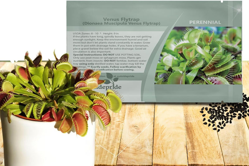 Outsidepride Venus Flytrap Seeds - 10 Pcs Perennial, Unique & Carnivorous, Indoor Plant Seeds for House Plants, Easy to 