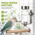 Glass Bird Water Feeder with Magnetic Holder – No Drip Cage Water Dispenser for Small Parrots & Birds, Automatic Drinkin