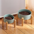 Elevated/Raised 15°Tilted Anti Slip Ceramic Dog Bowl for Medium & Large Breeds,Slanted Bulldog Big Face Pet Feeding Food
