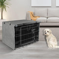 Seiyierr Dog Crate Cover - Kennel Covers Fit for 24 Inch Dogs Crate, Double Door Polyester for Wire Puppy Cage Indoor Outdoor Protection, Grey