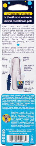 Radius USDA Organic Dental Solutions All Ages Dog Dental Kit 1 Unit, 1 Dog Toothbrush, 1 0.8oz Toothpaste, & 1 Travel Case, Firm Bristle & Non Toxic Toothpaste for Dogs
