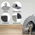 Best Pet Supplies Cat Bed for Indoor Cat, Domed Tent House with Removable Pillow, Covered Cat Cave for Small Dog, Puppies and All Breeds of Cats - Gray, 20 x 20 x H:22"