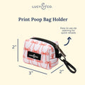 Lucy & Co. Ballet Bows Everyday Dog Poop Bag Holder - Leak Proof Dispenser - Hygienic Pet Waste Pickup - Purple Coral Fl
