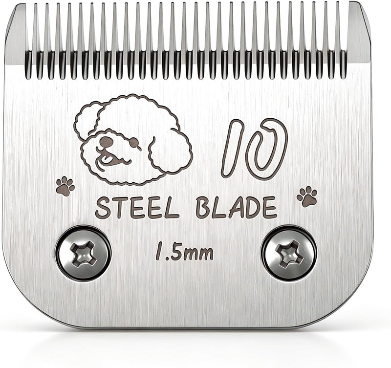 Size 10 Blade Compatible with Andis Oster A5 Wahl KM10, Silver, 1-Pack