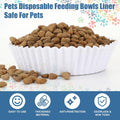 Hushee 300 Pcs Pet Disposable Feeding Bowls Liner Bulk Cat Food Bowls Small Paper Liner for Small Dogs Cats Dish Wet Food Feeding Station, 4 x 1.2 Inch(White)