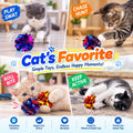 QUVOVID Cat Crinkle Ball Toys 10 Packs for Indoor Cats to Kill Time and Keep Fit, 2.3 Inch Colorful Mylar Crinkle Balls Attract Cats to Swat, Bite, Hunt, Interactive Toys for Cats and Kittens