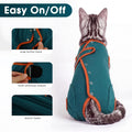 DENTRUN Cat Recovery Suit, Easy On Post-Surgery Onesie with Hind Legs