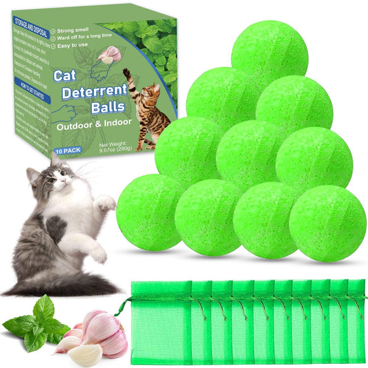 Cat Deterrent Outdoor, Cat Repellent Outdoor, Natural Peppermint Oil Cat Deterrent Outdoor and Indoor, Keep Cats Out of Yard Permanently, Keep Cats Off Lawn, Garden, Furniture, Mulch & Flower, 10 Pack