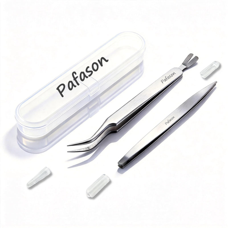 PAFASON Premium Tick Removal Tweezer Tool Set, Dual-Headed, Multi-functional Stainless Steel Twister Remover for Dogs, Cats, Humans, Storage Case