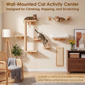 6-in-1 Cat Wall Shelves for Large Cats, Wall Mounted Climber with Hammock