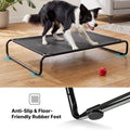 Veehoo Cooling Elevated Dog Bed, Outdoor Dog Bed for Large Dogs, Raised Dog Cot with Thickened Frame, Durable Teslin Mesh & Anti-Slip Rubber Feet, Pet Hammock for Indoor or Camping, 41" x 26", Black