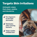 Vetnique Dermabliss Advanced Strength Medicated Antibacterial Wipes for Dogs with Chlorhexidine for Infections, Irritation & Redness Relief