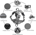Wanheart cat Chest Harness and Leash, Anti-Escape Adjustable Soft mesh cat Leash and Chest Harness Set for All Types of Cats cat Vests (Grey, 11.02-16.5lb)