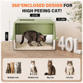 XL Enclosed Stainless Steel Litter Box with Lid Include Pedal Scoop