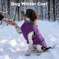 JoyDaog Fleece Dog Jacket for Small Dogs,Puppy Coat with Harness,Purple M