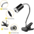 LUCKY HERP Reptile Heat Lamp with Clamp, Aquarium Turtle Tank Basking Light with 360° Rotatable Timing & Dimming and 2 P