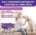Dog Calming Pheromone Diffuser Kit for Anxiety, 2 Diffusers & 4 Refills