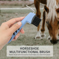 2-in-1 Blue Horse Hoop Pick with Brush Equine Hoop Pick