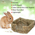 SunGrow Portable Grass Bed for Rabbits, Handmade and Washable Basket, Chew Toy, Easy to Dry, Sleeping, Chewing, Nesting 