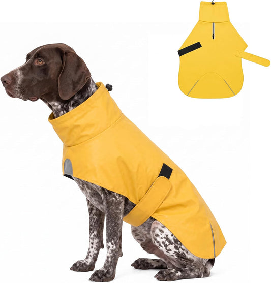 Easy-On PU Dog Raincoat, No Leg Holes (Yellow, XX-Large)