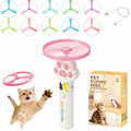 PDVMWPJ Cat Fetch Toy Launcher with 10 Soft & Flexible Discs, Cat Toys for Indoor Cats, LED Glowing Launcher, Electric Interactive Kitten Toy for Hunting & Exercise, USB Rechargeable