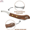 Equine Care Right-Handed Farrier Hoof Knife, Sheesham Wood Handle