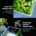 LAQUAL 10 Gallon Ultra Clear Glass Fish Tank, Rimless Low Iron Aquarium for Betta/Nano/Goldfish/Snail/Shrimp, Big Fish T