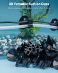 Pawfly 30 Pack Aquarium Suction Cups, Fish Tank Suction Cup Clips for Standard 3/16" ID Airline Tubing, Wire & Power Cor
