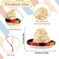 Bearded Dragon Sombrero Hats, Bearded Dragon Clothes Accessories Lizard Straw Hat with Adjustable Chin Strap Small Pet H