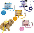 4 Sets Leash Set Small Pet Cute Vest Harness Leash and Adjustable Bunny Rabbit Harness with Decoration for Bunny Ferret 