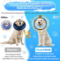 CNEO Inflatable Dog Cone Collar with Detachable Enhanced Anti-Licking Shield, Soft Neck Donut Collar for Dogs After Surg