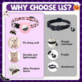 3 Pack Airtag Cat Collars Breakaway Halloween Cat Collar with Airtag Holder