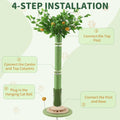 Sheripet Cat Scratching Post, 45 Inch Tall Cat Scratcher Tree for Indoor Cats Adults with Natural Sisal Rope, Large Scratching Posts with Rubber Brush, 3-Layer Solid Wood Base and Balls Track Toy