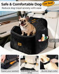 Ishineon Dog Car Seat for Small/Medium Dogs, Detachable Washable Dog Booster Car Seat Under 35lbs, High-Support Memory Foam,Travel Bed with Storage Pockets