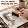 Drafting Brush 10'' Soft Horsehair Brush Wooden Handle Dust Brushes