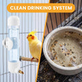 9.4 Fl Oz Bird Water Dispenser, No Mess Spring Valve Water Bottle with Parrot Bite Perch, Flexible Installation, for Sma