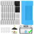 Kastty 15L Dog Water Fountain Filter Replacement, Pet Fountain Filters Replacement Made of Activated Carbon and PP Cotton, 8 Pack Dog Water Bowl Filters 8 Pack Pre-Filter Sponge with 8 Pump Sponge L05
