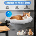 IPOW Heavy Duty Steel Frame 180° Rotating Cat Desk Bed Semi-Circular Cat Bed, Soft Faux Rabbit Fur Material, Suitable for Various Desktops-Maximum Hold Up to 40lb