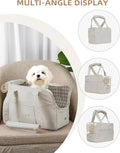 ONECUTE Dog Purse Carrier for Small Dogs Rabbit cat with Large Pockets, Cotton Bag, Dog Carrier Soft Sided, Collapsible Travel Puppy Carrier (Grey, 13.6" L x 6.5" W x 10" H)