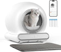 Self Cleaning Litter Box, Integrated Safety Automatic Cat Litter Box Self Cleaning 65L+9L for Multiple Cats, App Control