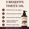Hemp Well Thrive Oil for Dogs and Cats – Supports Hip, Joint, and Heart Health, Promotes Immune System, and Promotes Healthy Skin from Seasonal Allergies, Organically Sourced - 8 Ounces