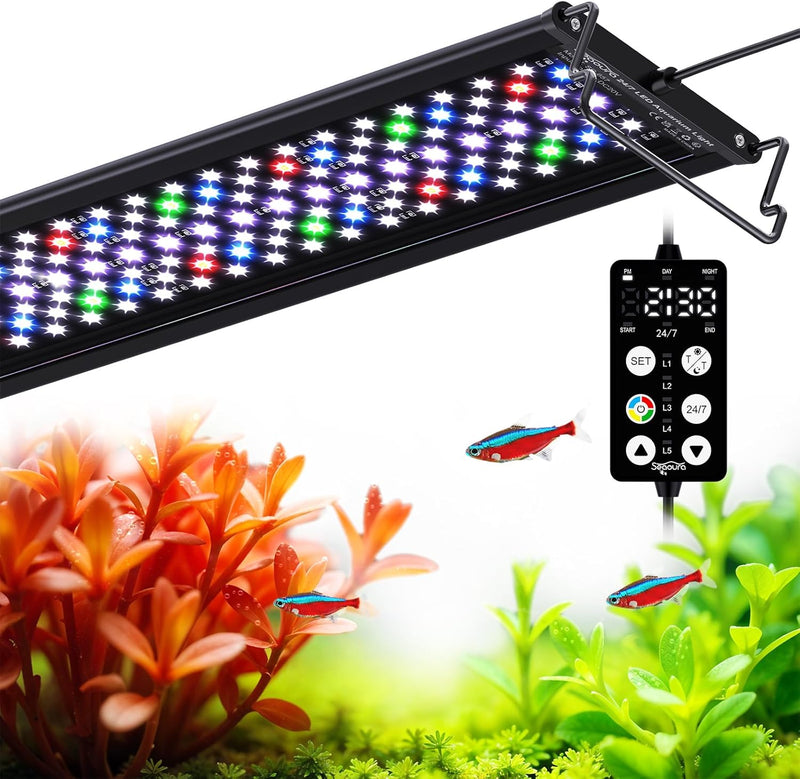 SEAOURA Aquarium Planted Light with 24/7 Timer for 48-54in Fish Tank