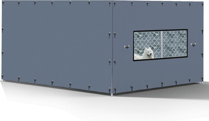 Outdoor Kennel Enclosure Cover, Kennel Side Cover Suitable for 10'W x 10'L Outdoor Kennels, Featuring Multiple Elastic B
