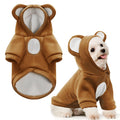 HRTTSY Small Dog Hoodie Soft Warm Fleece Fall Winter Dog Clothes Cute Puppy Sweaters Cat Coat Funny Blank Pullover Doggy Hooded Sweatshirts for Small Dogs Chihuahua Costumes Kitten Outfits(Brown,S)
